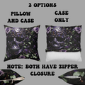 Gothic Black Purple Skull Throw Pillow — Dark Floral Botanical Home Decor