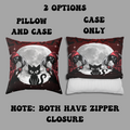 Gothic Black Cat Grim Reaper Throw Pillow — Moonlit Dark Home Decor