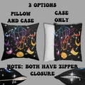 Rainbow Crystal Celestial Throw Pillow — Witchy Gothic Dark Home Decor