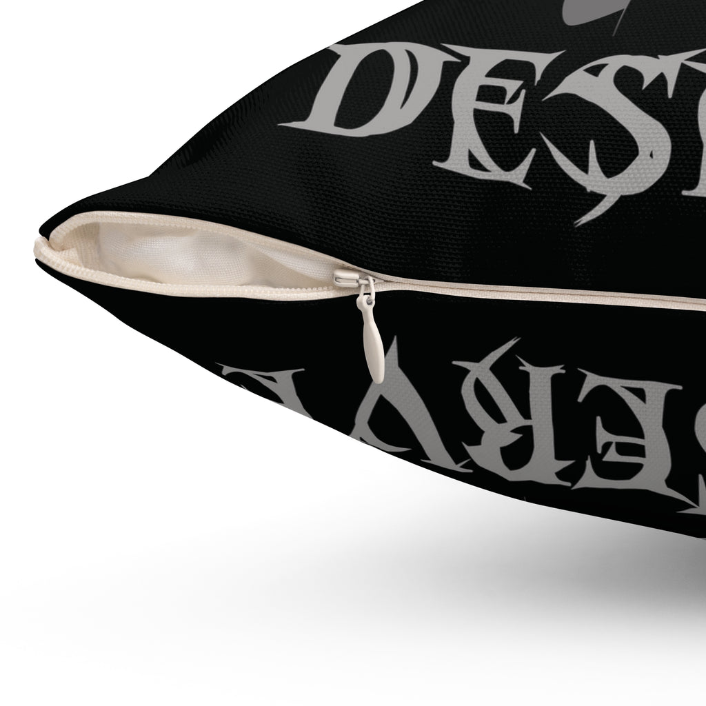 Gothic Floral Skull Throw Pillow — Dark Botanical Moody Home Decor