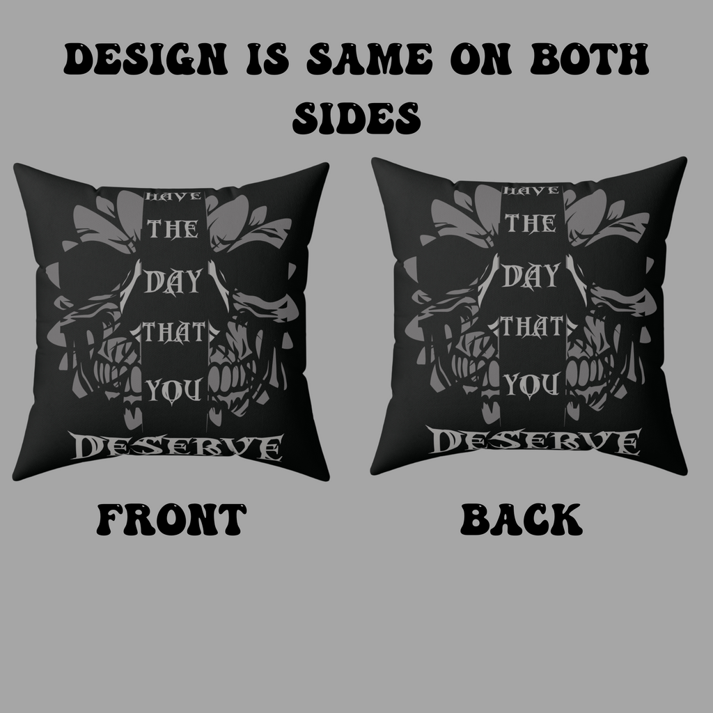 Gothic Floral Skull Throw Pillow — Dark Botanical Moody Home Decor