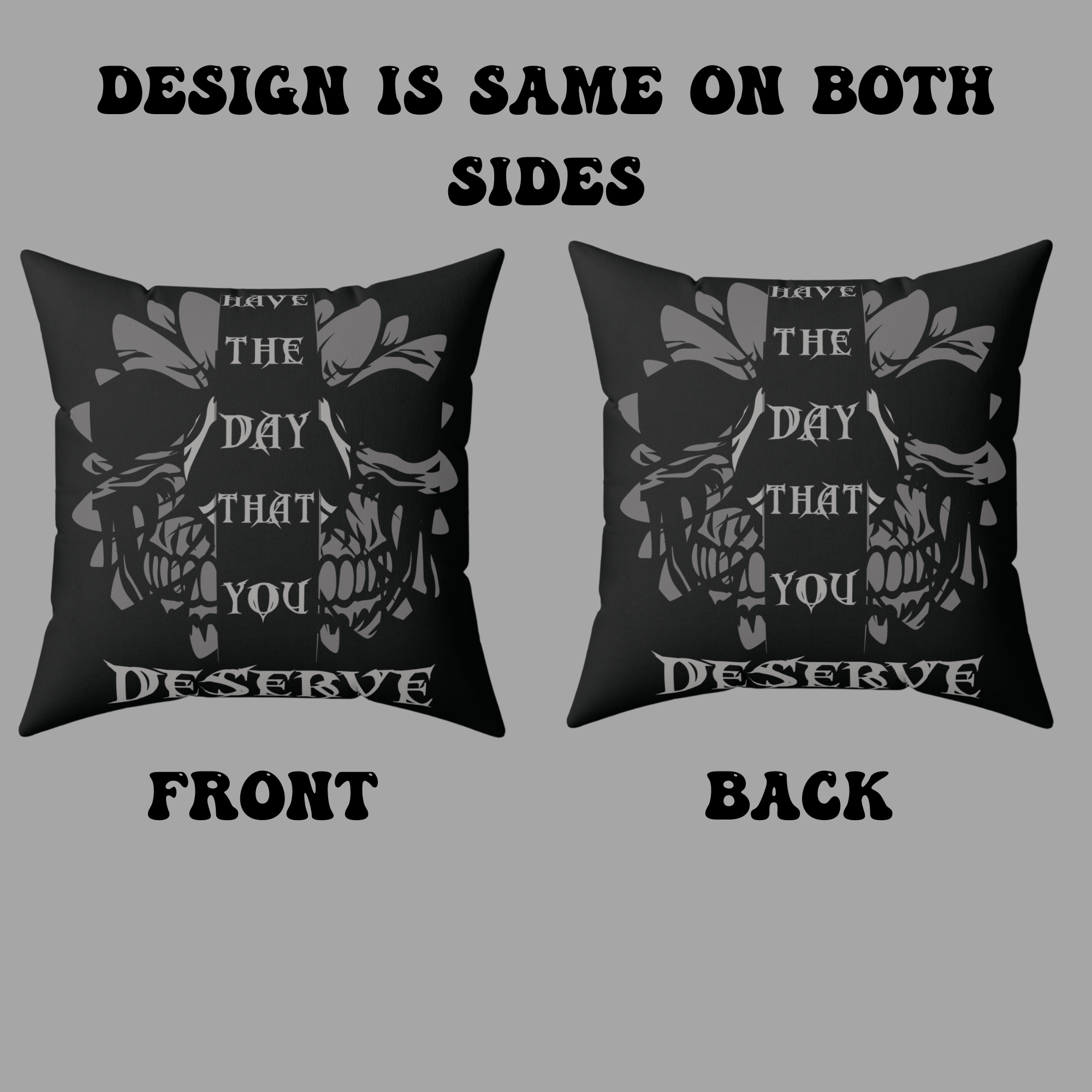 Gothic Floral Skull Throw Pillow — Dark Botanical Moody Home Decor