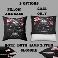 Gothic Botanical Skull Throw Pillow — Dark Floral Pastel Goth Home Decor
