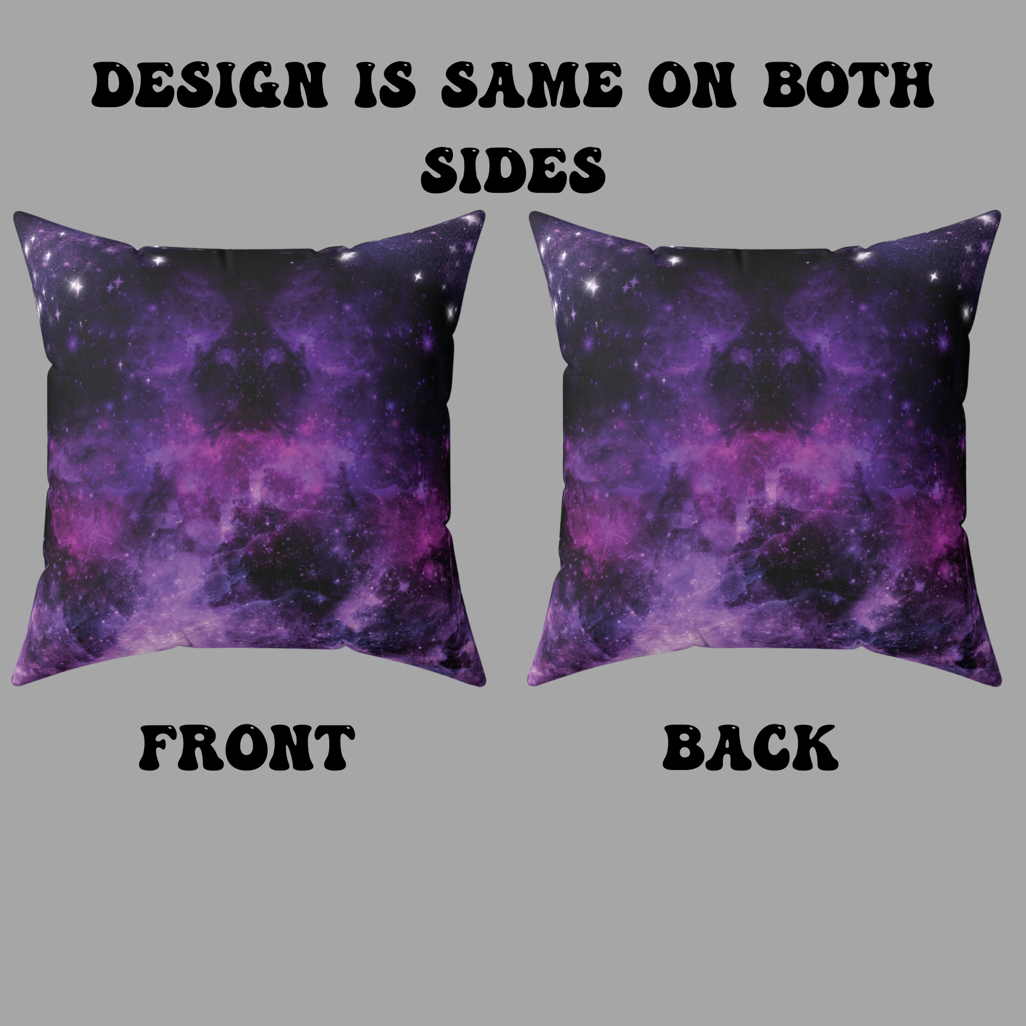 Purple Galaxy Cosmic Throw Pillow — Dark Celestial Witchy Home Decor