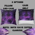 Purple Galaxy Cosmic Throw Pillow — Dark Celestial Witchy Home Decor