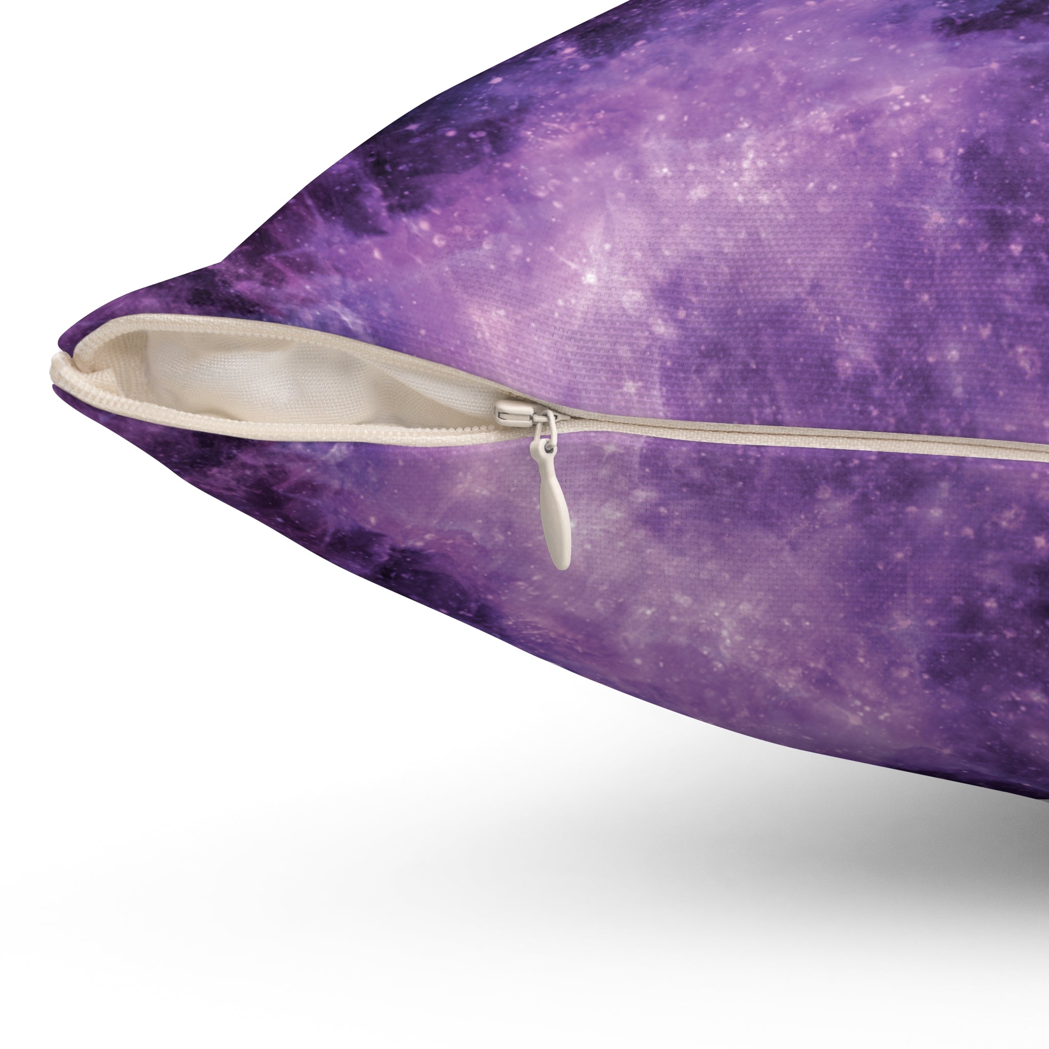 Purple Galaxy Cosmic Throw Pillow — Dark Celestial Witchy Home Decor