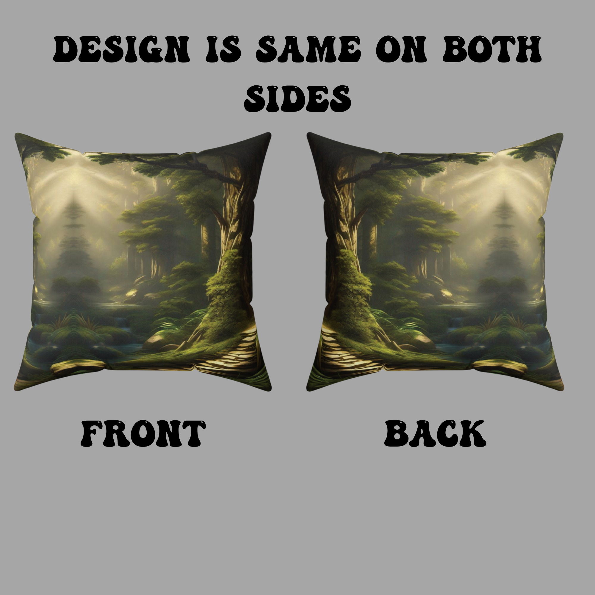 Mystical Forest Throw Pillow — Dark Cottagecore Woodland Home Decor