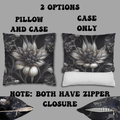 Gothic Skull Botanical Sunflower Throw Pillow — Dark Floral Home Decor