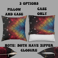 Rainbow Galaxy Geometric Throw Pillow — Celestial Cosmic Dark Home Decor
