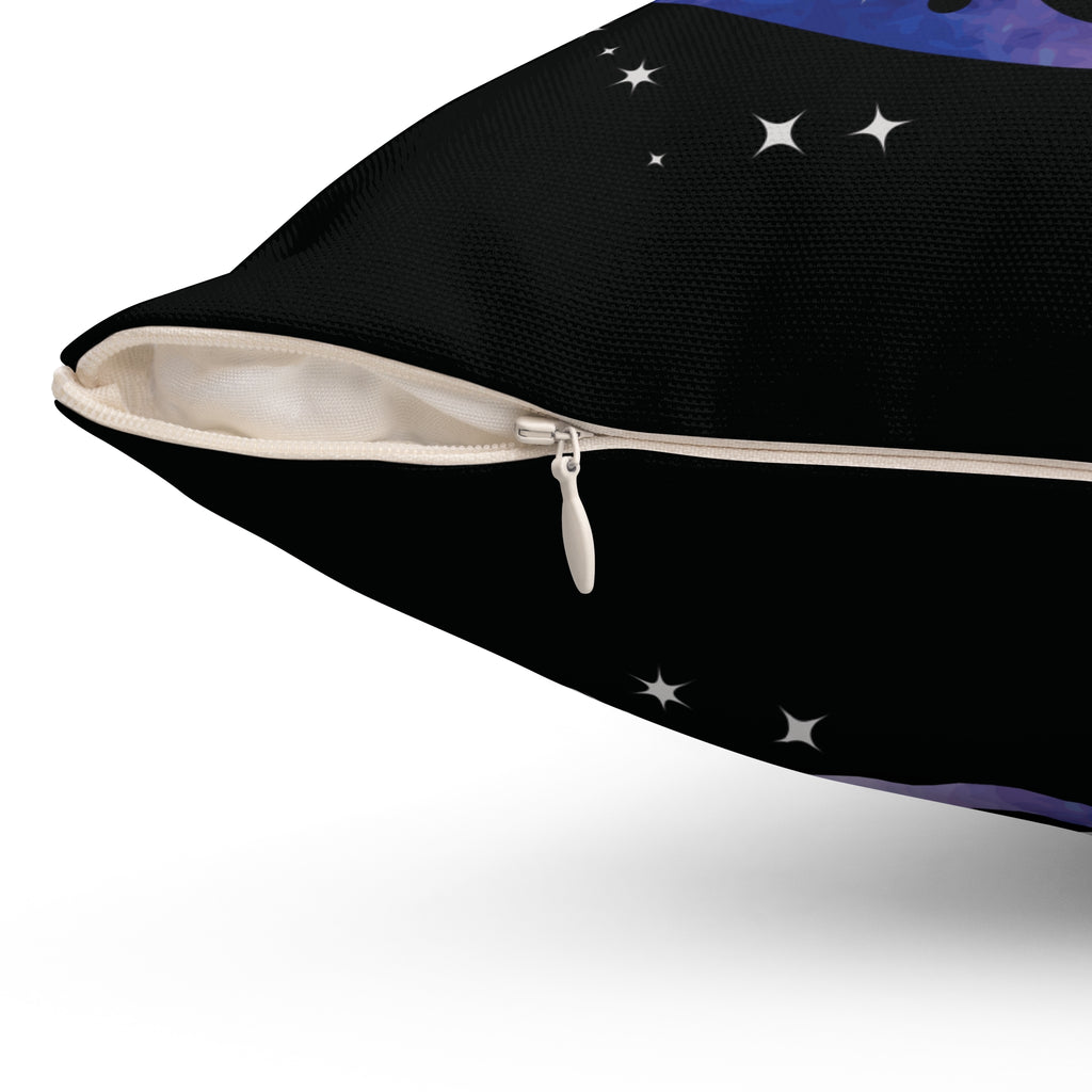 Lunar Love Cats Moon Phases Throw Pillow — Celestial Gothic Dark Home Decor