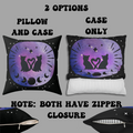 Lunar Love Cats Moon Phases Throw Pillow — Celestial Gothic Dark Home Decor