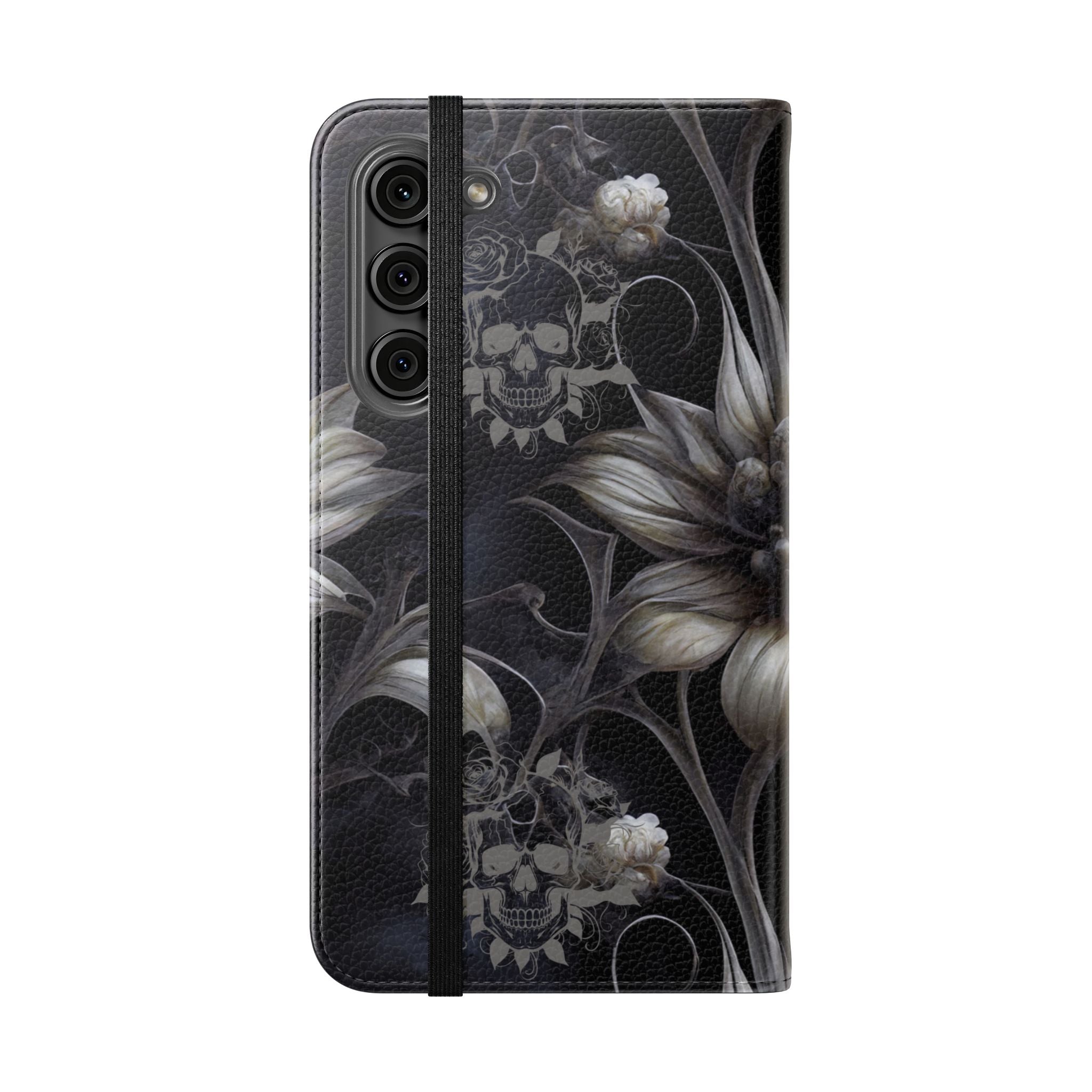 Goth Botanical Flip Wallet Case for iPhone and Samsung Galaxy Phones