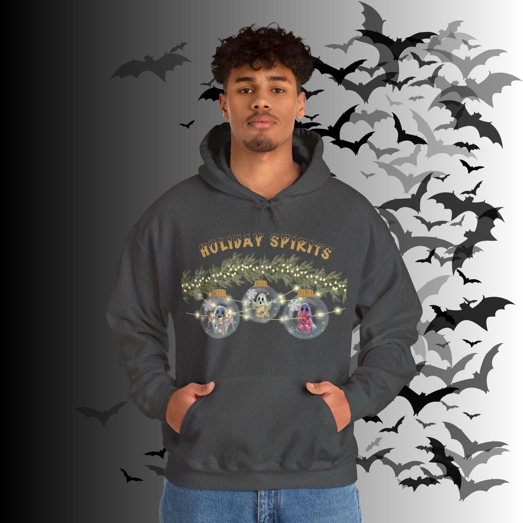 Holiday Spirits Hoodie — Ghost Christmas Ornament Gothmas Pullover