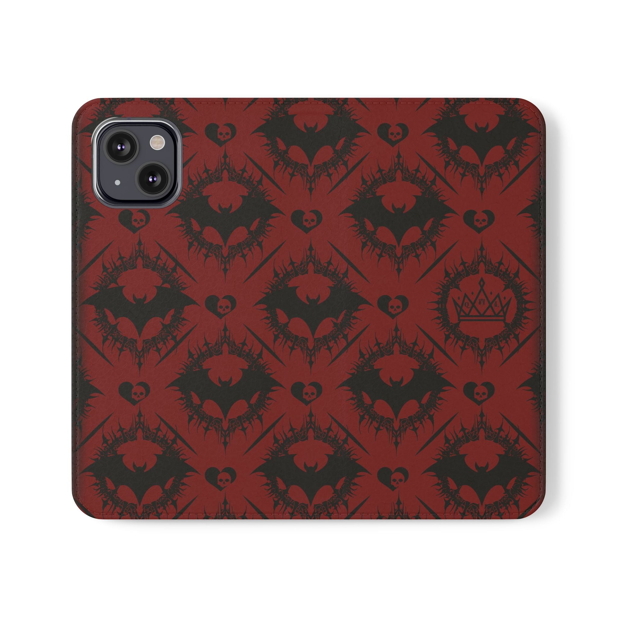 Copy of Gothic Bat Wallet Flip Case - Elegant Goth Phone Wallet - Bat Pattern Flip Case - Gothic Phone Case - Stylish Wallet Phone Case