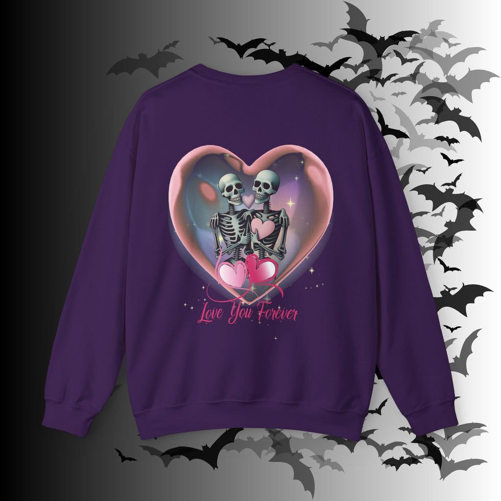 Love You Forever Skeleton Crewneck Sweatshirt — Gothic Valentine's Couples