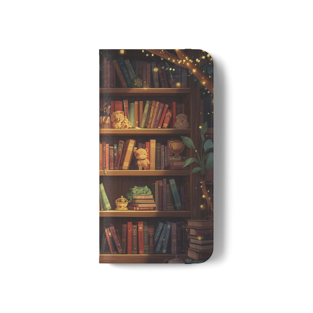 Whimsigoth Bookcase Wallet Flip Case - Romantasy Reader Phone Wallet - Book Pattern Flip Case - Bookish Phone Case