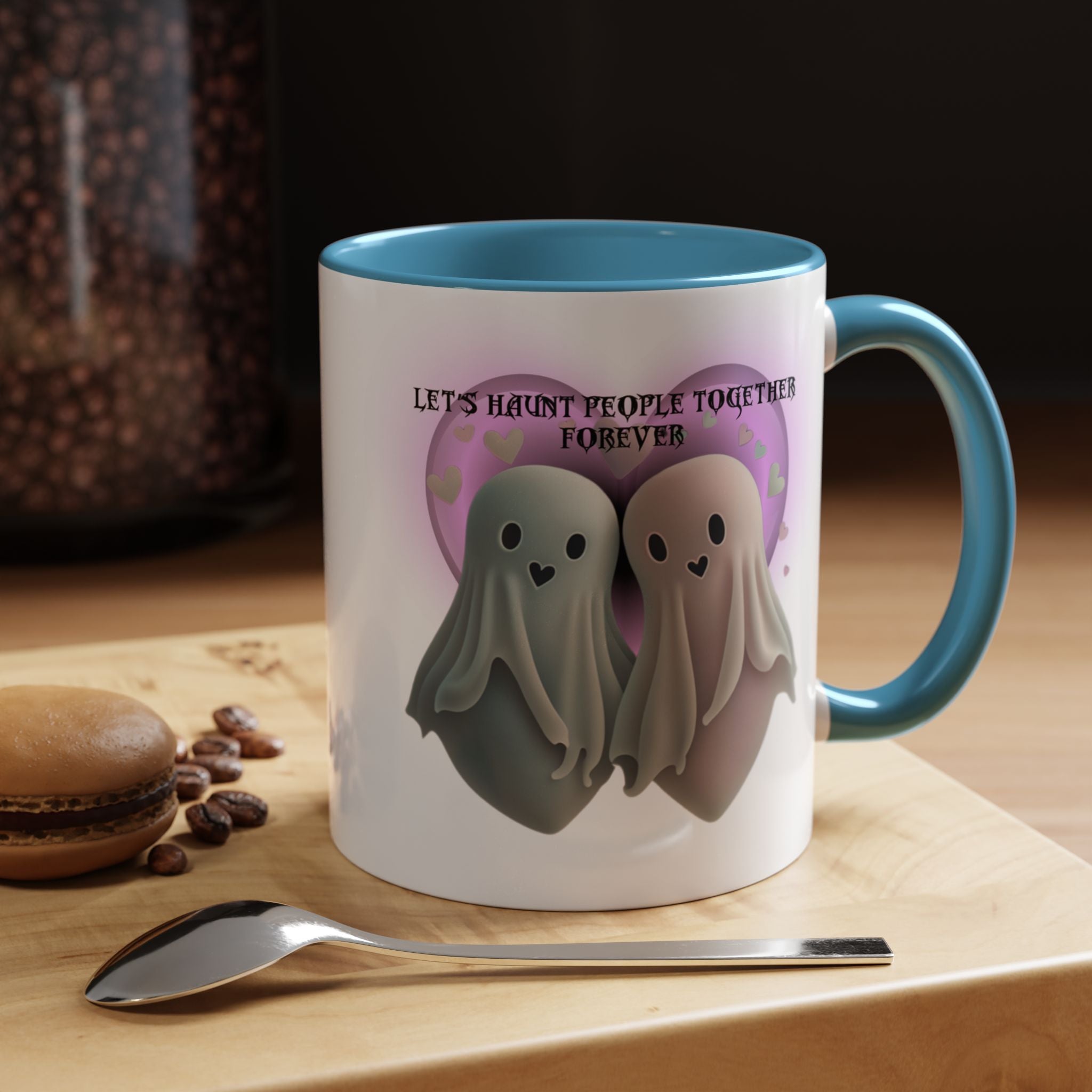 Let's Haunt People Together Forever Coffee Mug — Valloween Ghost Couple Accent Mug