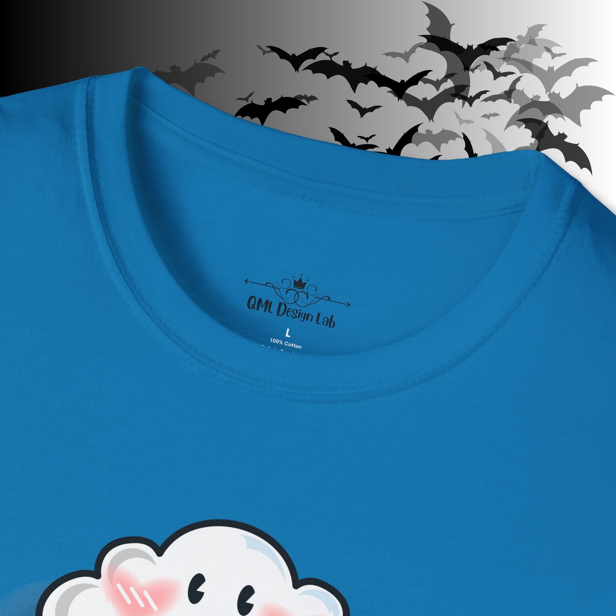 Rainbow Vomit Cloud Bat T-Shirt — Kawaii Goth Pride Unisex Tee