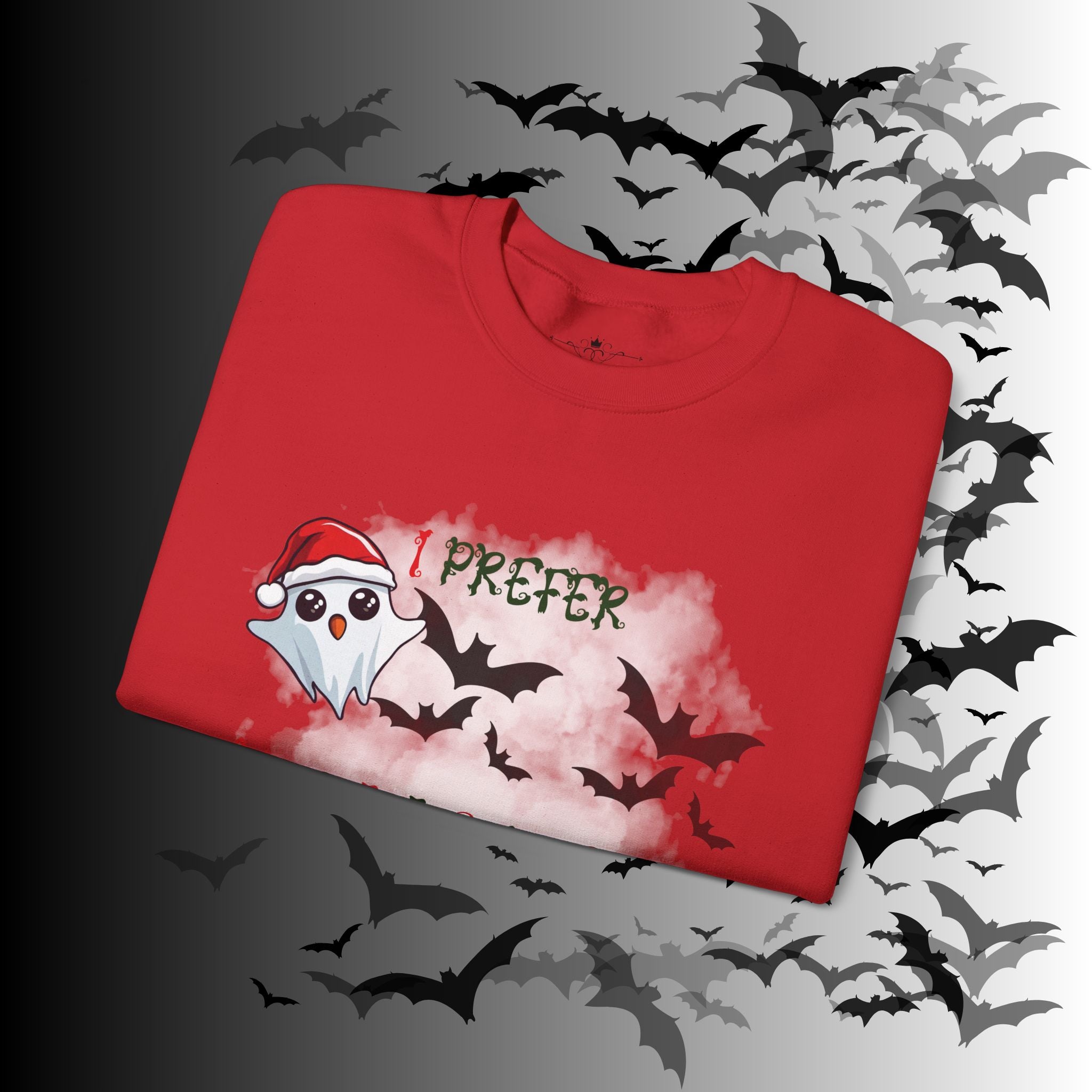 I Prefer Halloween Ghost Crewneck Sweatshirt — Kawaii Gothic Christmas