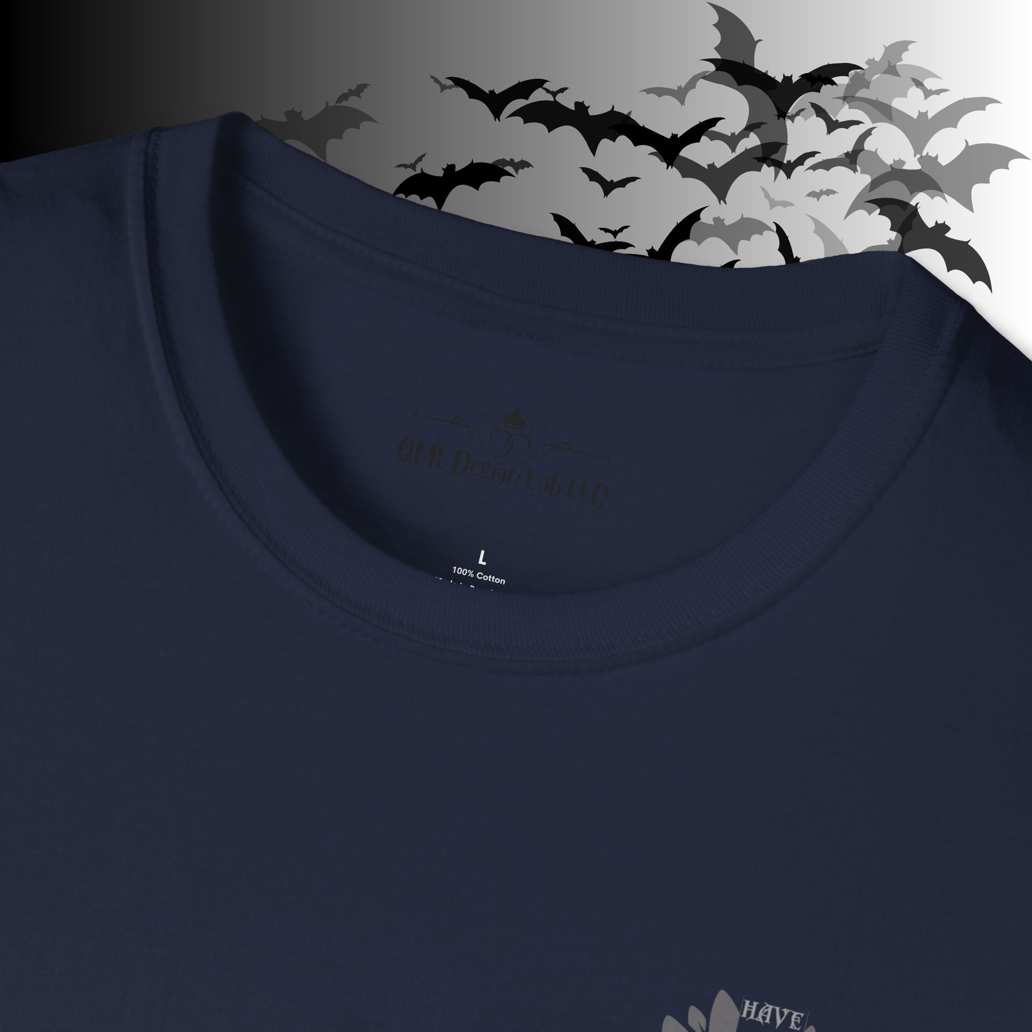 "Have The Day That You Deserve" Botanical Skull T-Shirt — Tonal Gothic Back Print