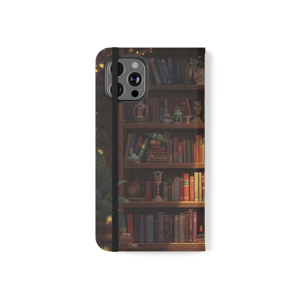 Whimsigoth Bookcase Wallet Flip Case - Romantasy Reader Phone Wallet - Book Pattern Flip Case - Bookish Phone Case