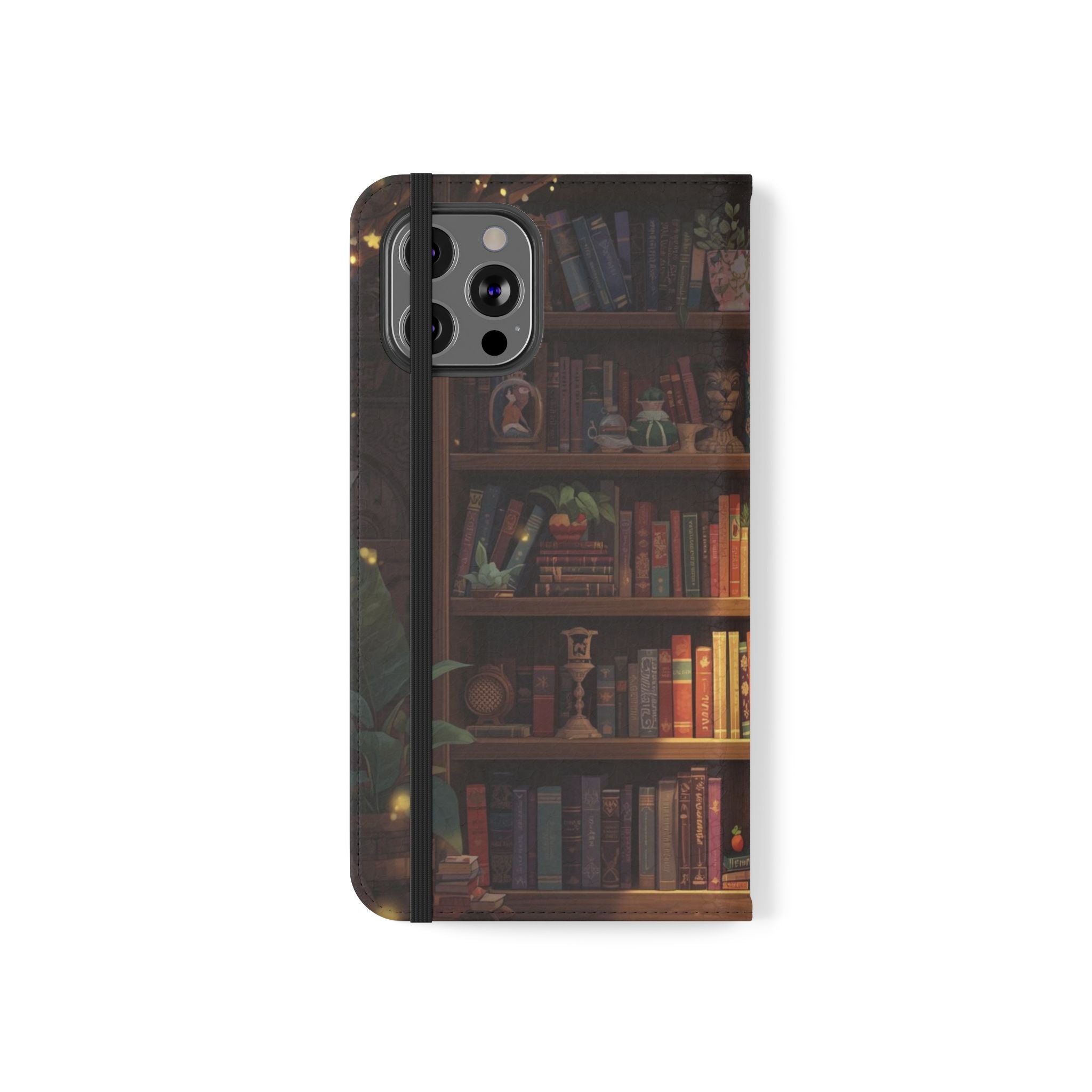 Whimsigoth Bookcase Wallet Flip Case - Romantasy Reader Phone Wallet - Book Pattern Flip Case - Bookish Phone Case