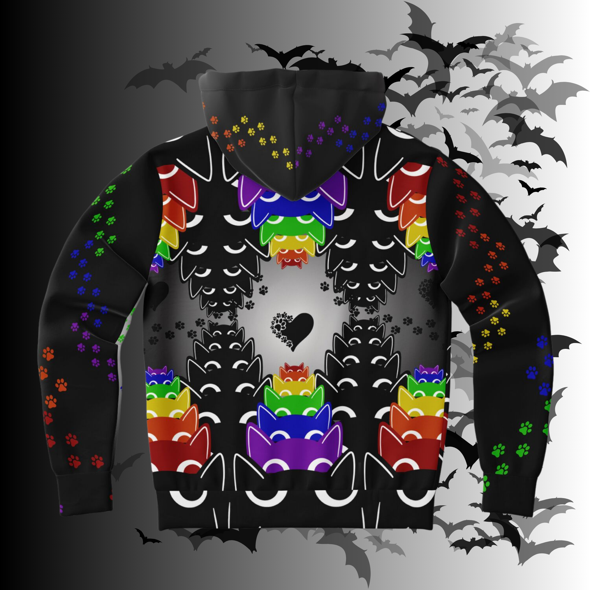 Rainbow Cats All Over Print Hoodie