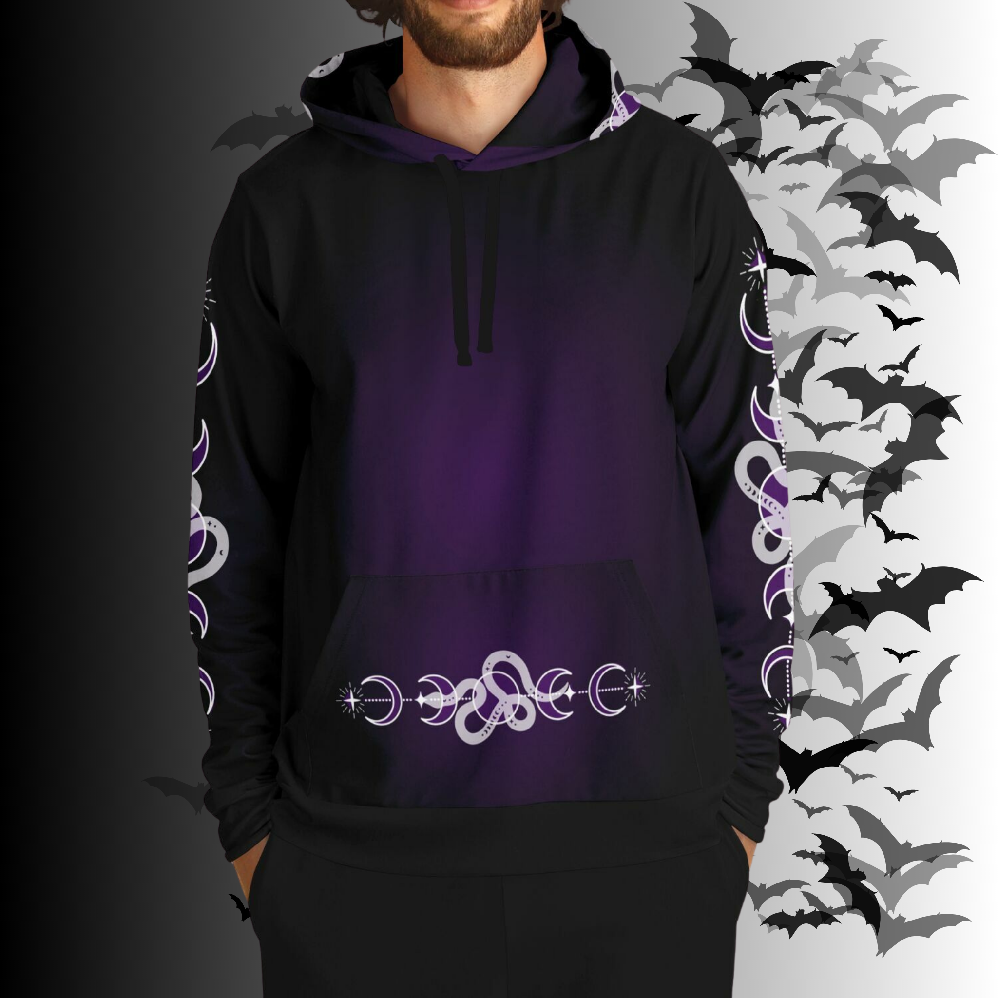 Purple Celestial Serpent All Over Print Hoodie