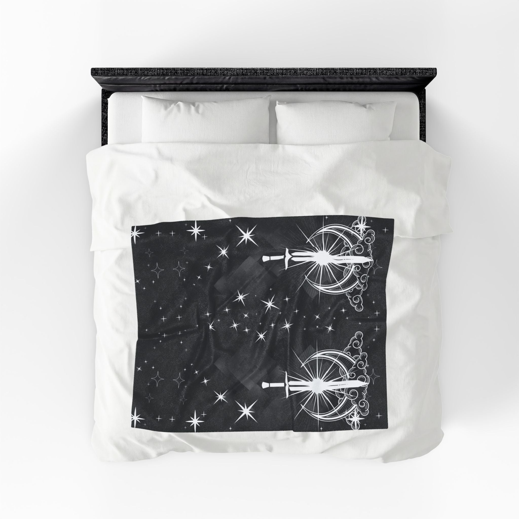 Gothic Moon Sword Blanket: Celestial Velveteen or Sherpa Throw