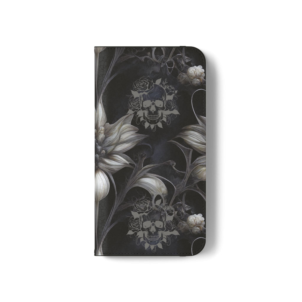 Goth Botanical Flip Wallet Case for iPhone and Samsung Galaxy Phones