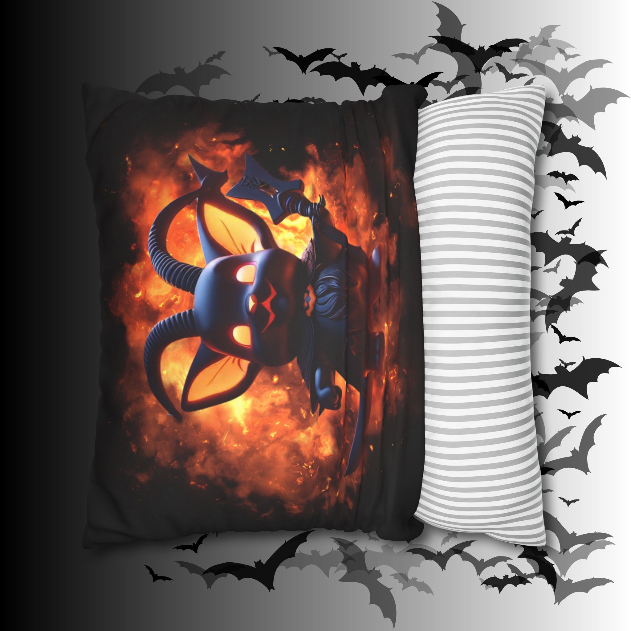 Cute Baphomet Throw Pillow — Gothic Occult Dark Home Decor