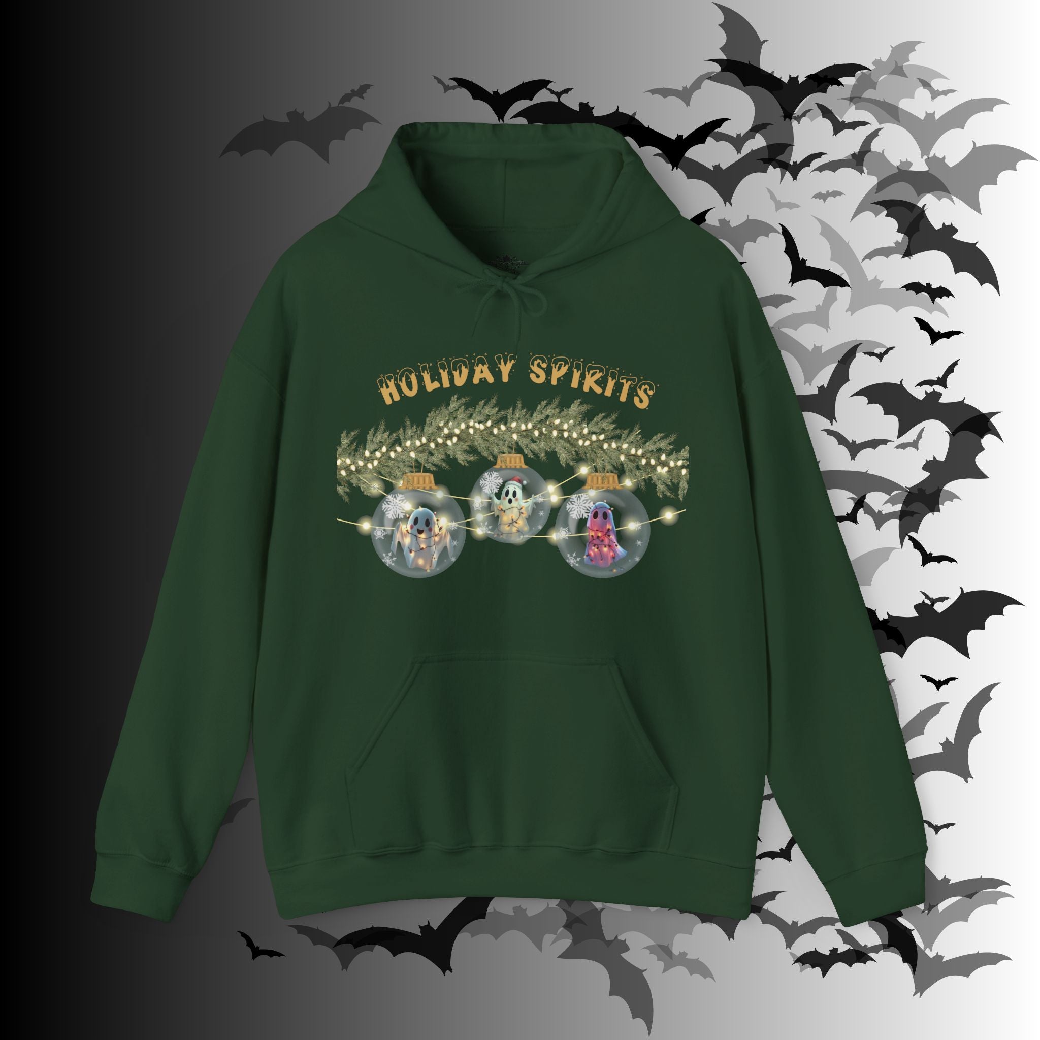 Holiday Spirits Hoodie — Ghost Christmas Ornament Gothmas Pullover