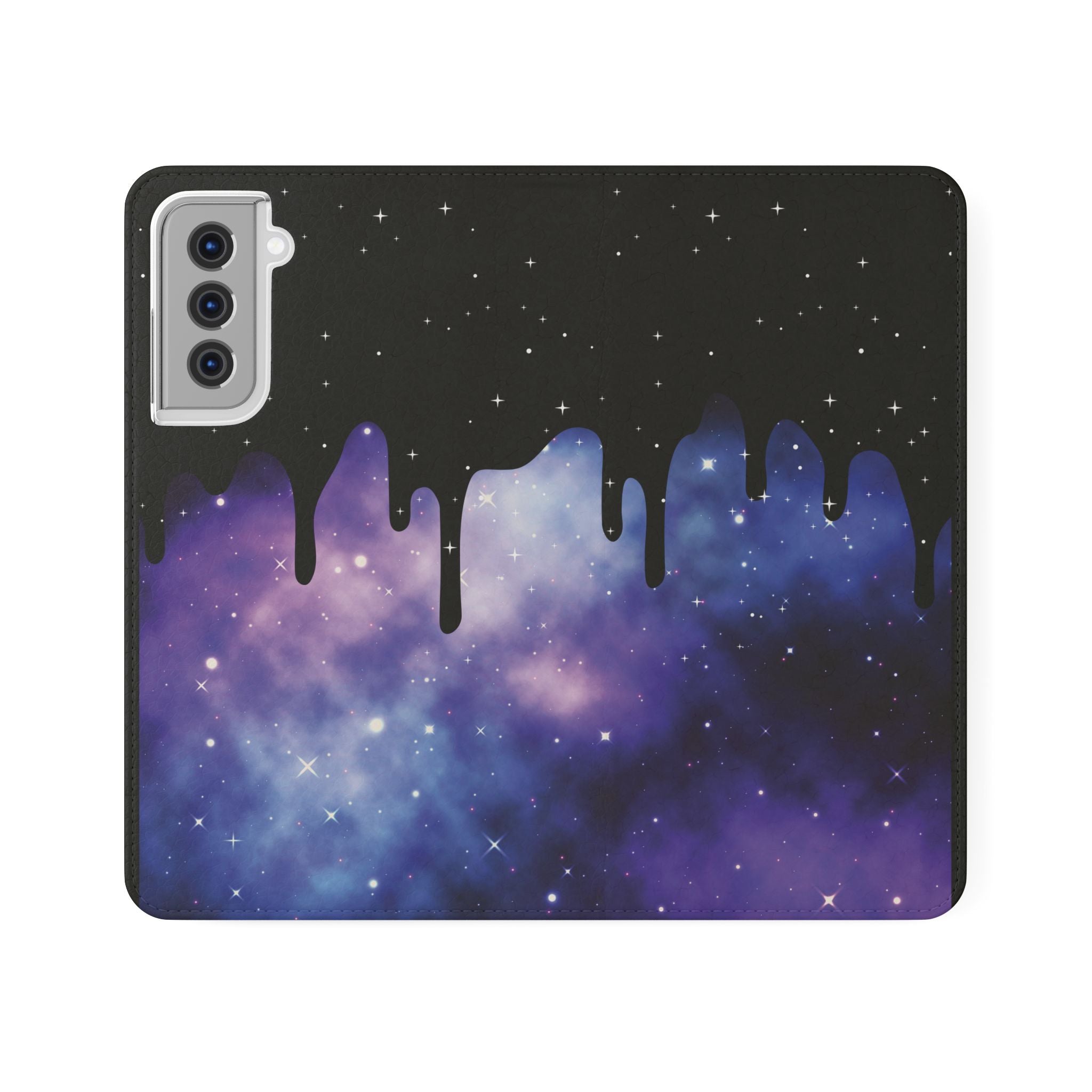 Pastel Goth Drippy Galaxy Flip Wallet Phone Case - Wallet Case for Samsung and iPhone - Gothic Style Wallet Phone Cases