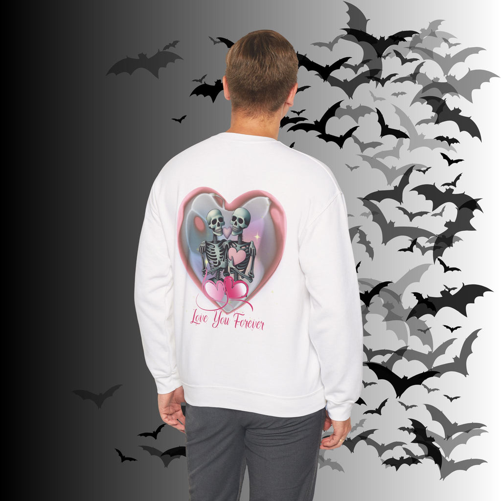 Love You Forever Skeleton Crewneck Sweatshirt — Gothic Valentine's Couples