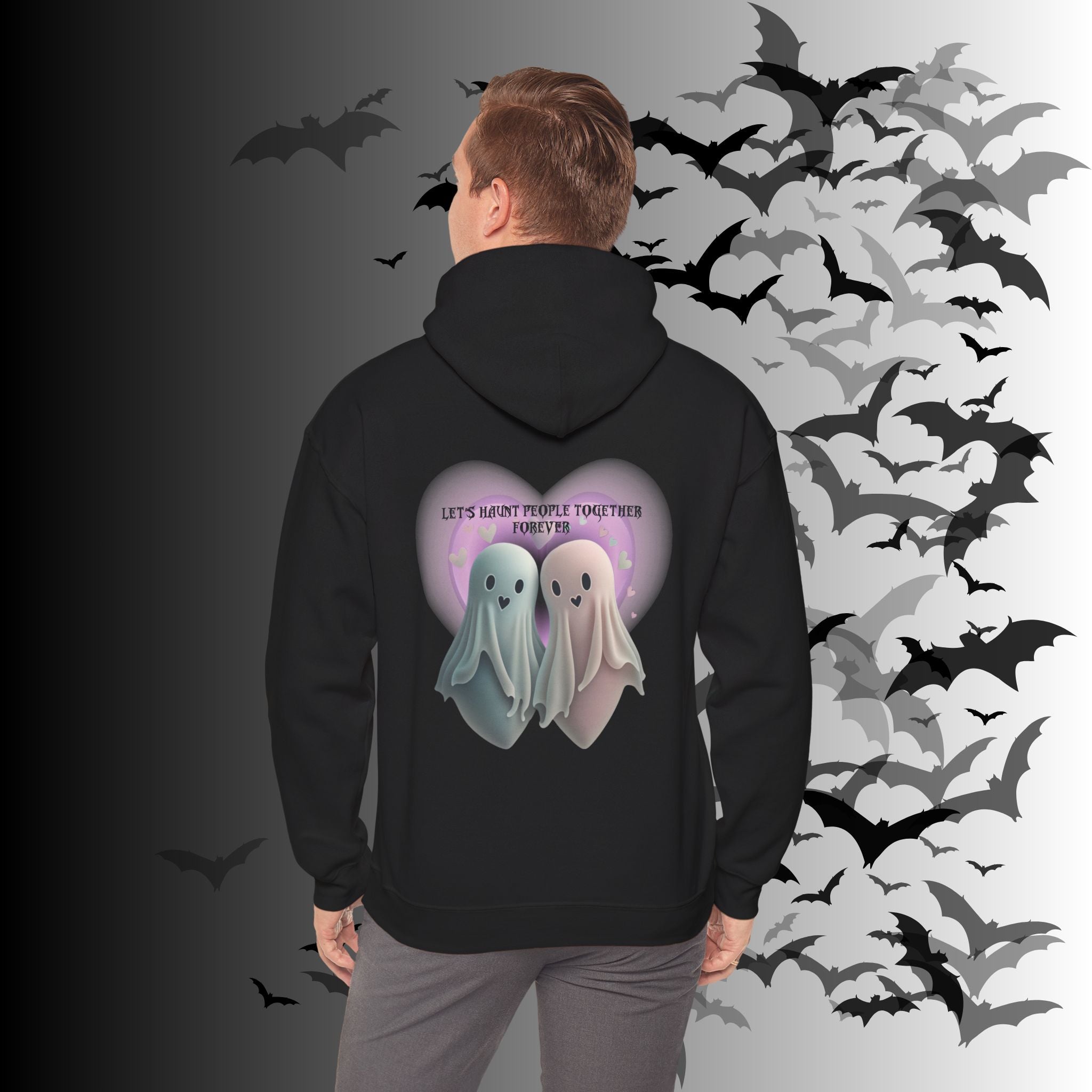 Let's Haunt People Together Forever Hoodie — Gothic Valentine's Couples Ghost