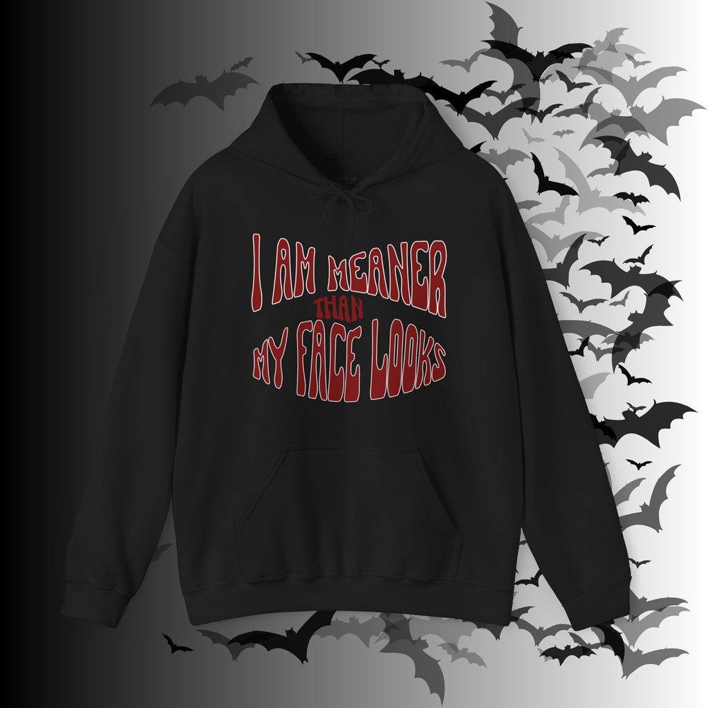 I Am Meaner Than My Face Looks Hoodie — Gothic Attitude Pullover