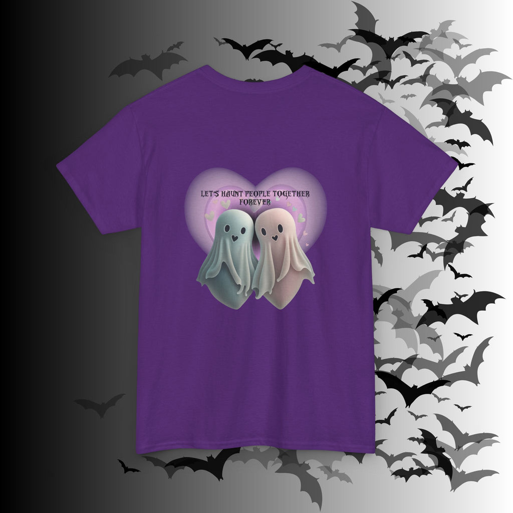 "Let's Haunt People Together Forever" Ghost Couples T-Shirt — Matching Halloween Tee