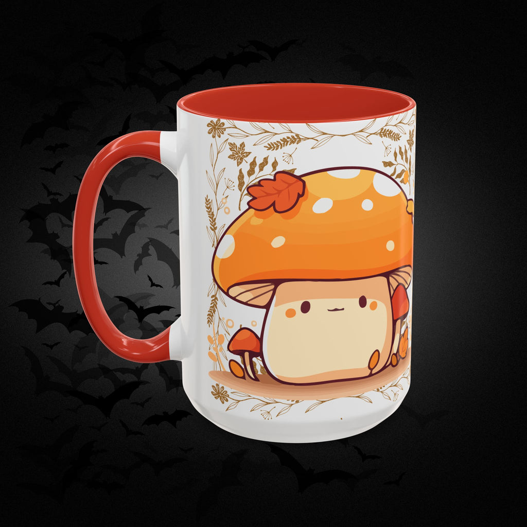 Autumn Mushroom Cute Coffee Mug — Fall Kawaii Accent Mug (11/15oz)