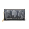 Ghouls Just Wanna Have Fun Wallet | Funny Ghost Faux Leather Zipper Clutch