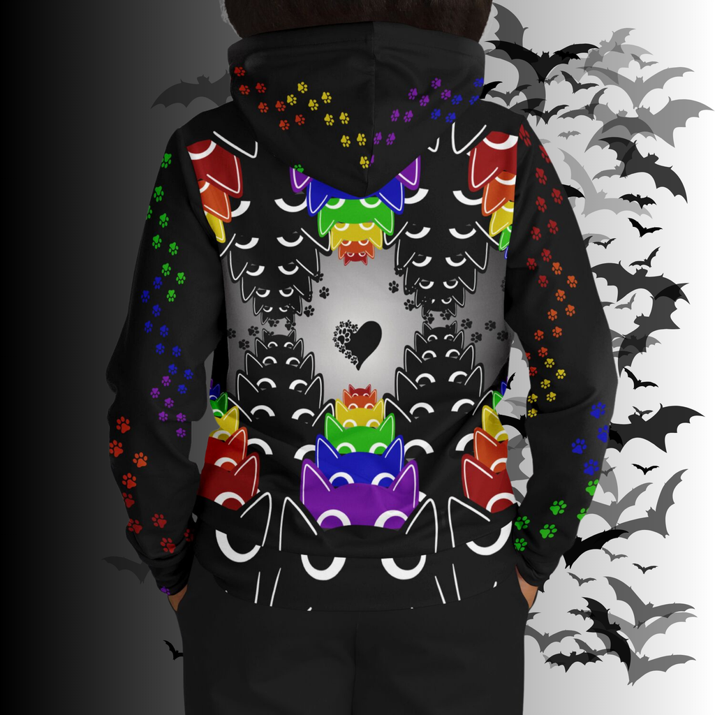 Rainbow Cats All Over Print Hoodie