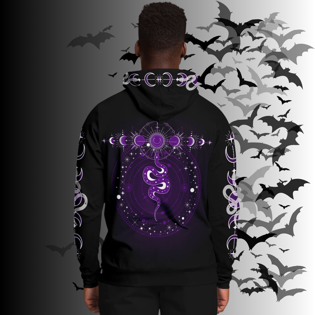 Purple Celestial Serpent All Over Print Hoodie