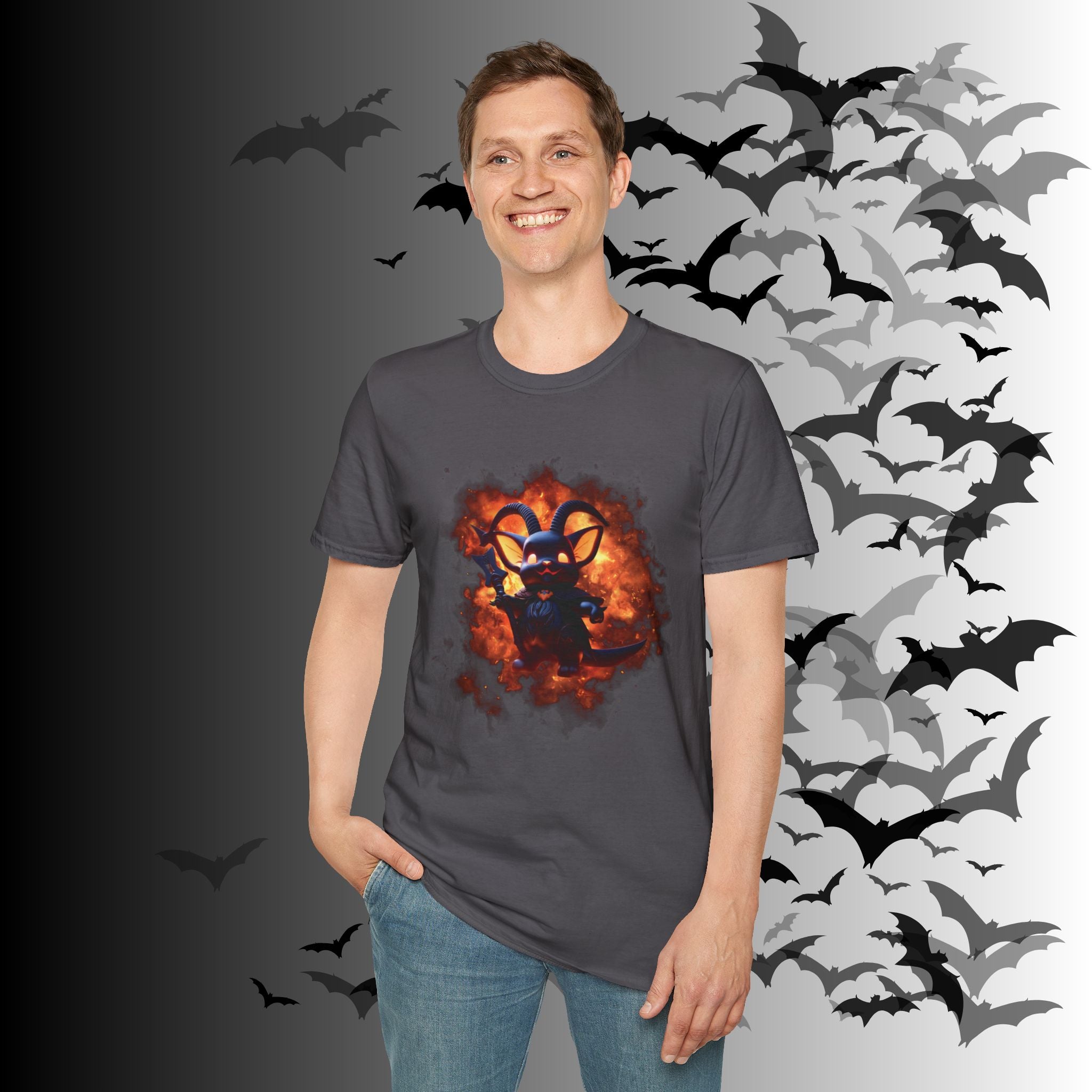 Whimsigoth Chibi Baphomet Fire T-Shirt — Gothic Occult Tee