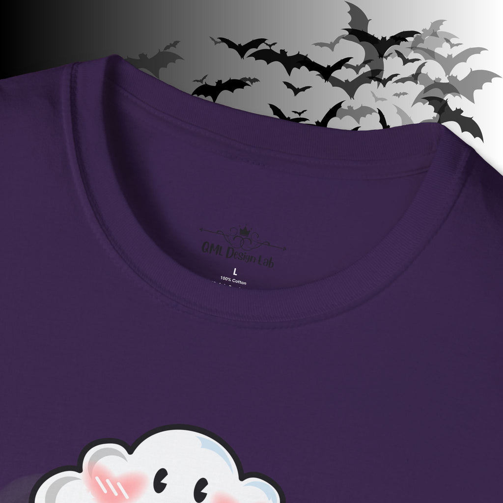 Rainbow Vomit Cloud Bat T-Shirt — Kawaii Goth Pride Unisex Tee