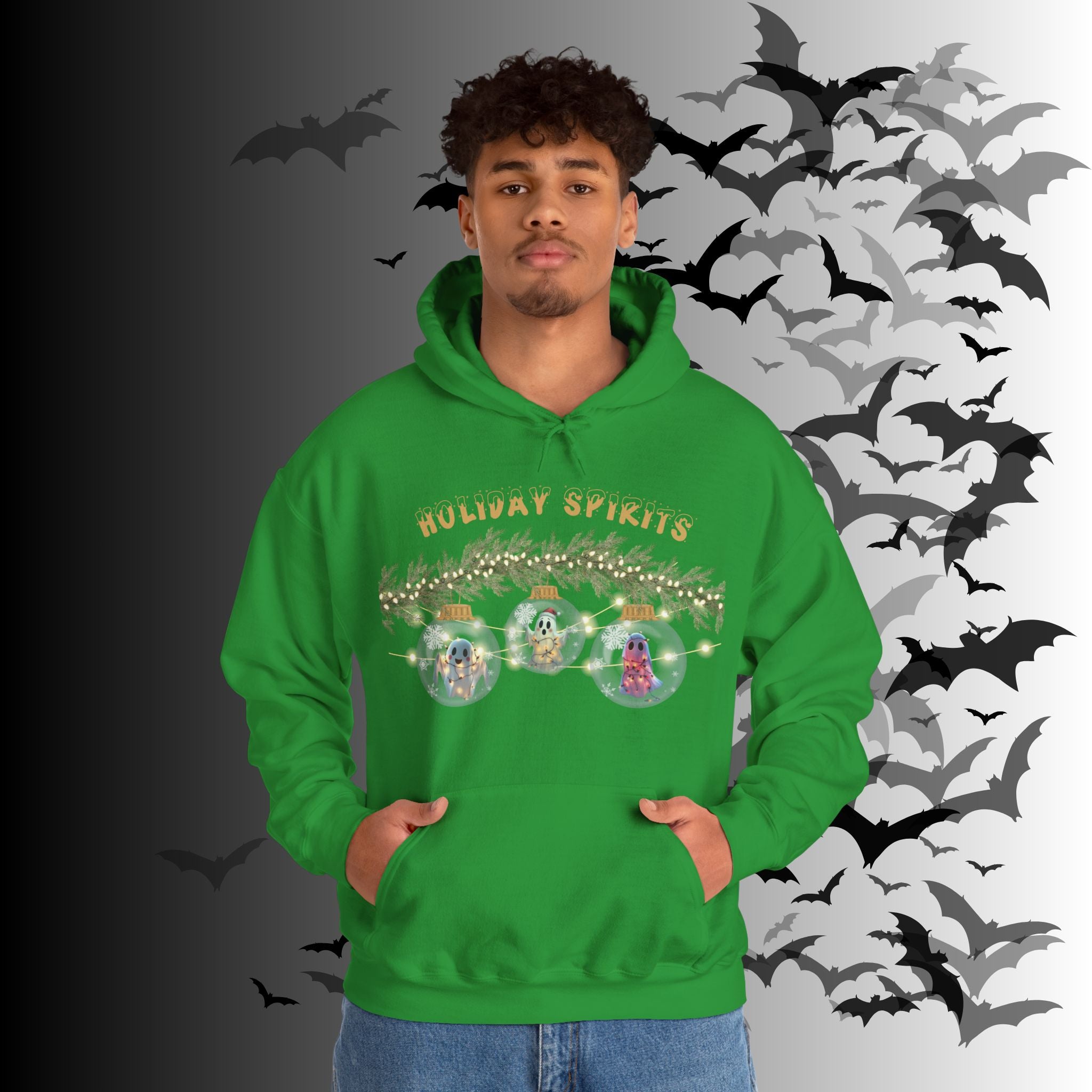 Holiday Spirits Hoodie — Ghost Christmas Ornament Gothmas Pullover