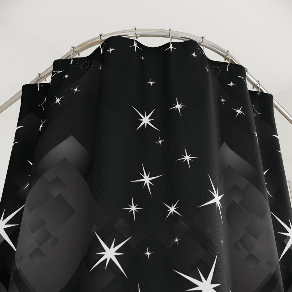 Celestial Sword Shower Curtain — Gothic Fantasy Moon Bathroom Decor