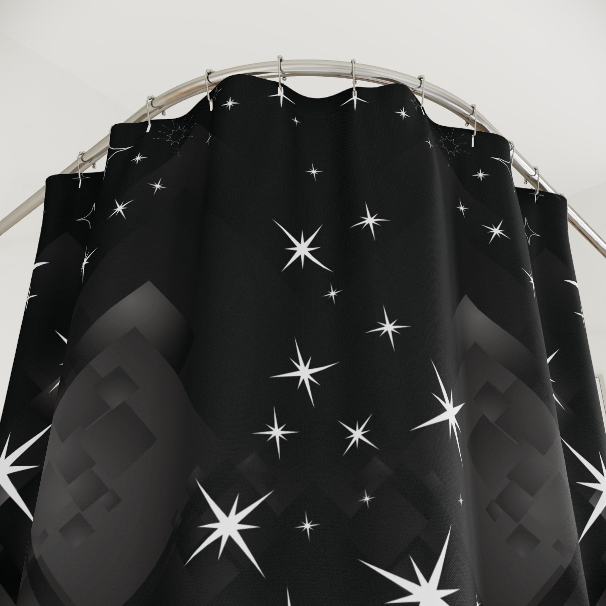 Celestial Sword Shower Curtain — Gothic Fantasy Moon Bathroom Decor