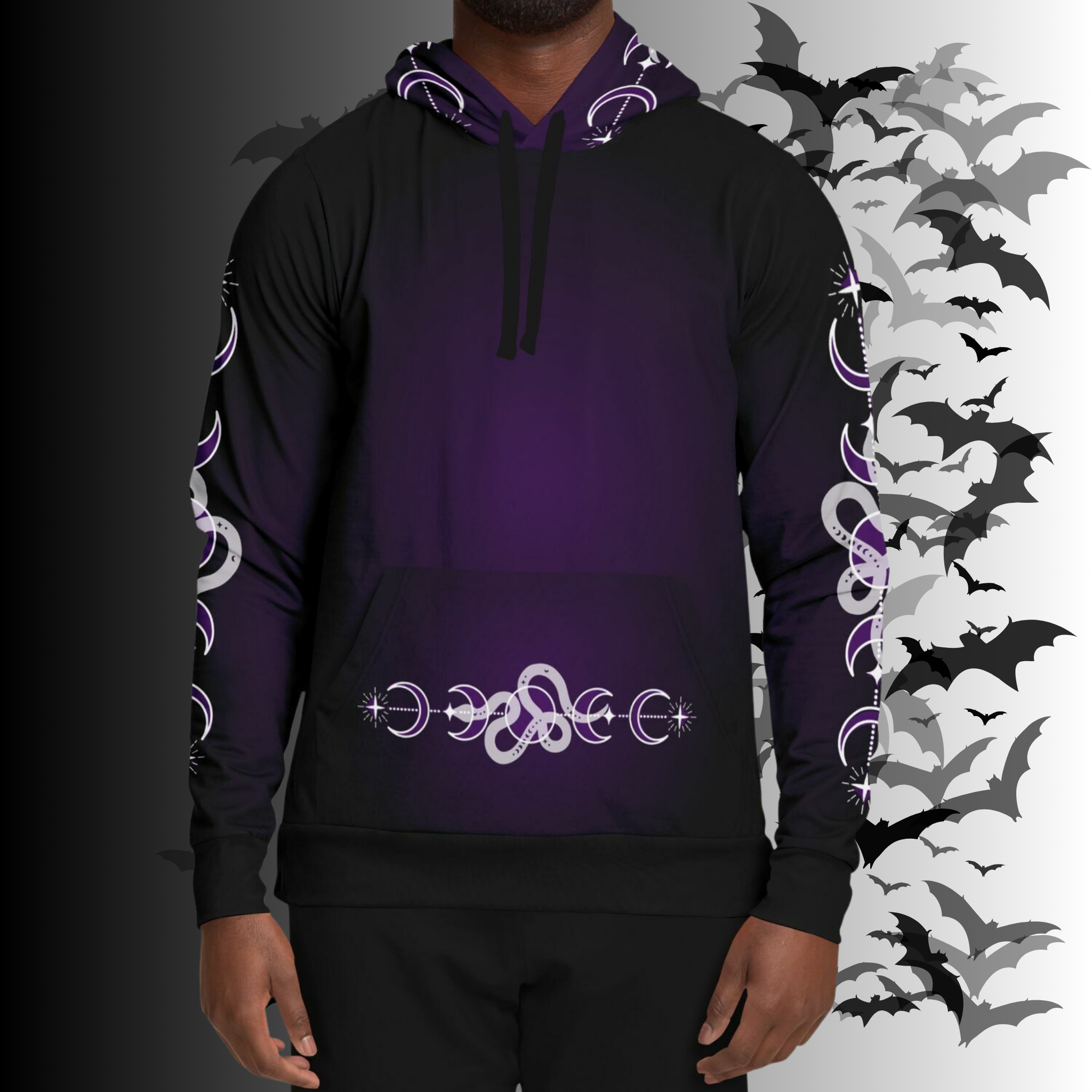 Purple Celestial Serpent All Over Print Hoodie