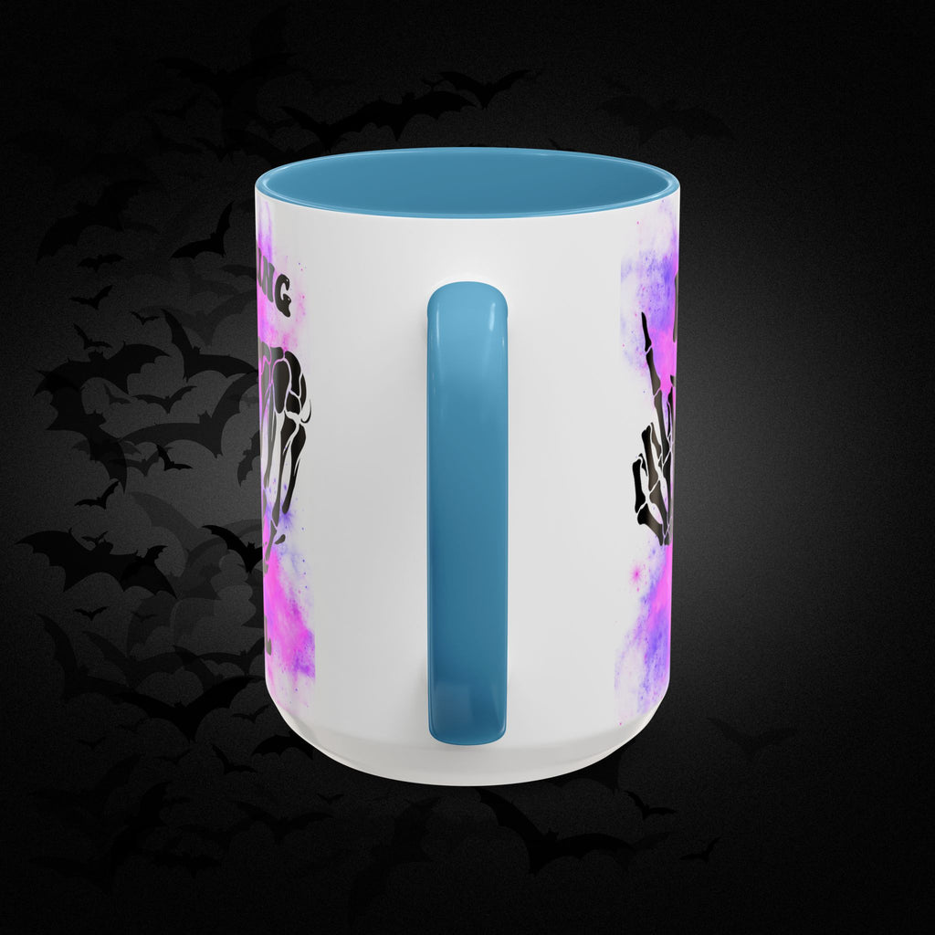Good Morning Beautiful Fuck Off Skeleton Hands Accent Coffee Mug