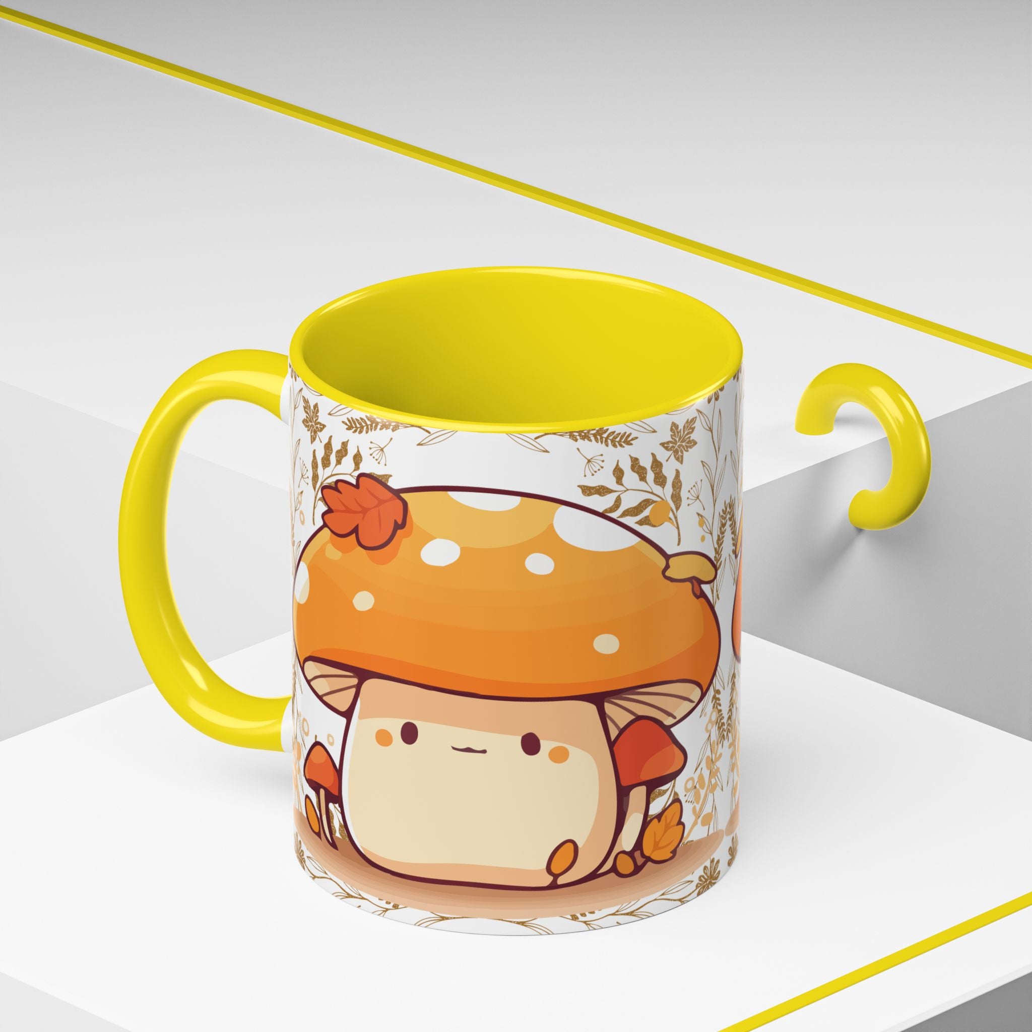 Autumn Mushroom Cute Coffee Mug — Fall Kawaii Accent Mug (11/15oz)