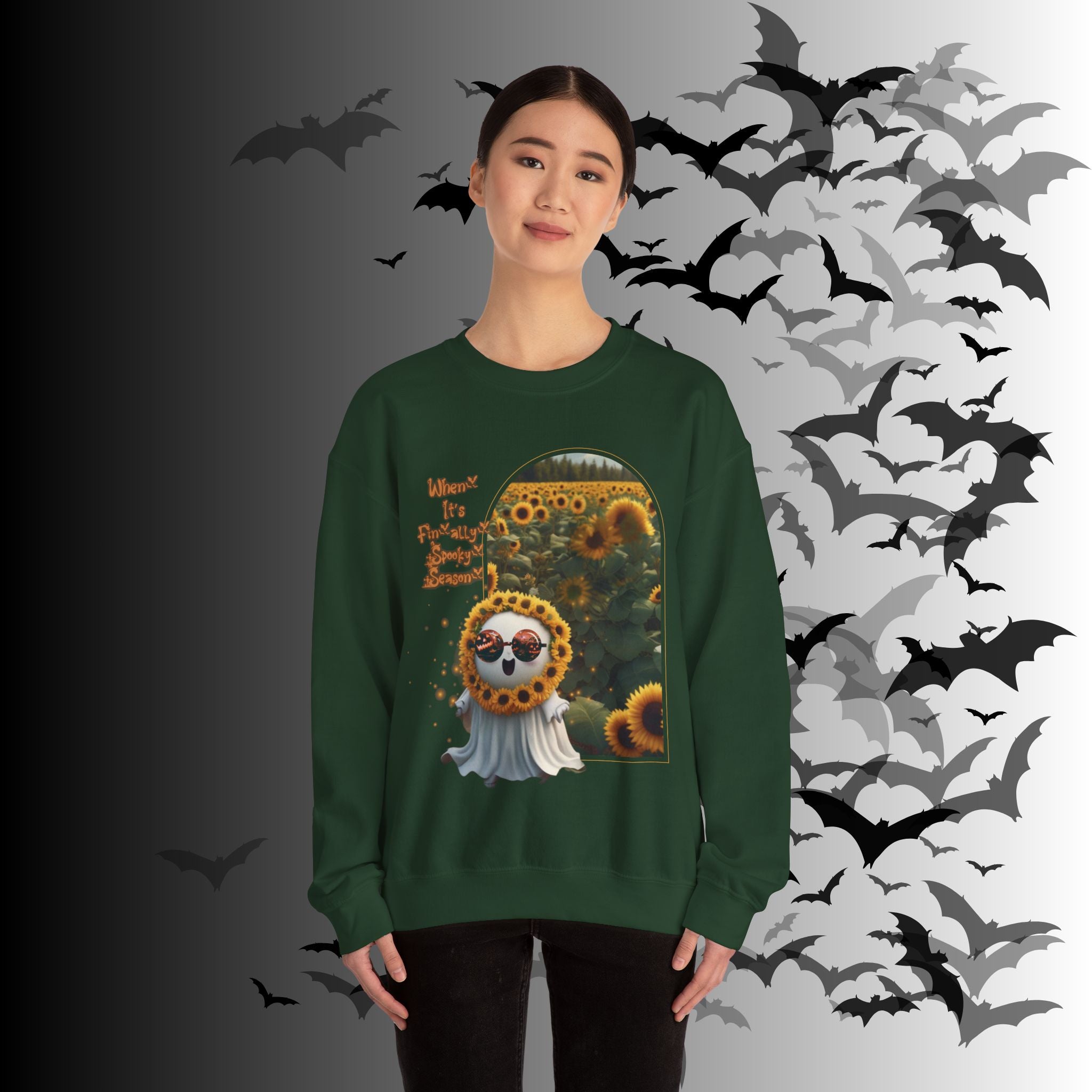 Summerween Ghost Crewneck Sweatshirt — When It's Finally Spooky Season